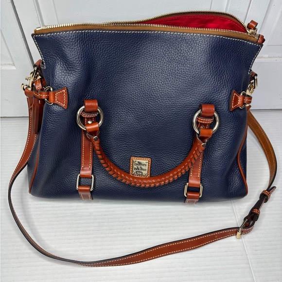 DOONEY & BOURKE Pebble Leather Large Satchel in Blue - Picture 2 of 8